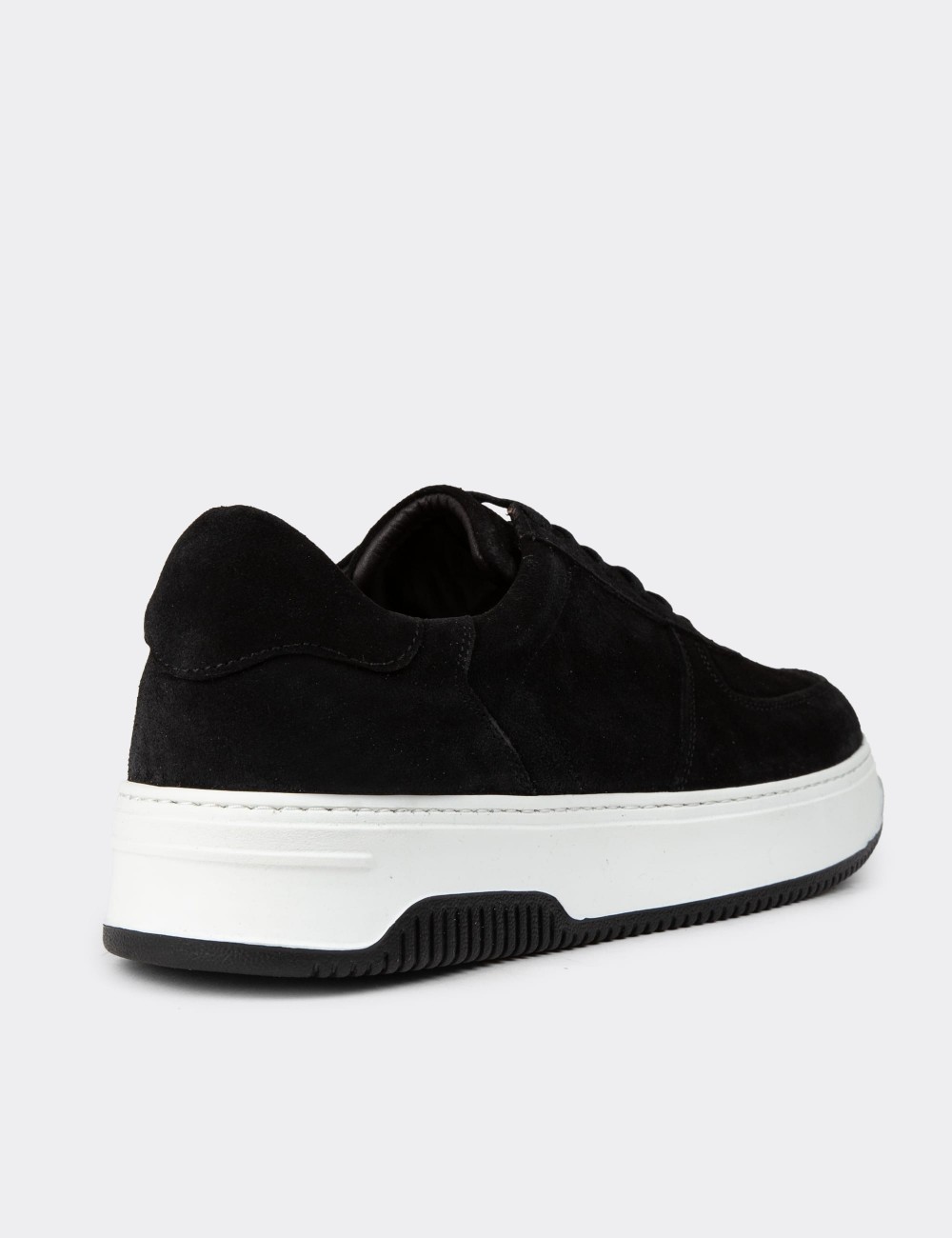 Black Suede Leather Sneakers - 01965MSYHE06