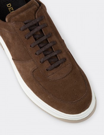 Tan Suede Leather Sneakers - 01965MTBAE01