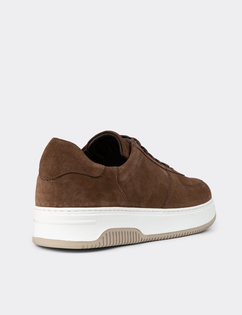 Tan Suede Leather Sneakers - 01965MTBAE01