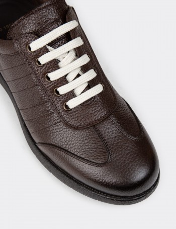 Brown Leather Lace-up Shoes - 01950MKHVC03