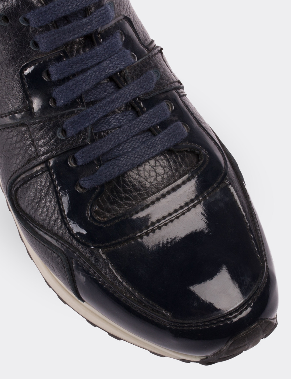 Navy Patent Leather Sneakers - 01522ZLCVT01