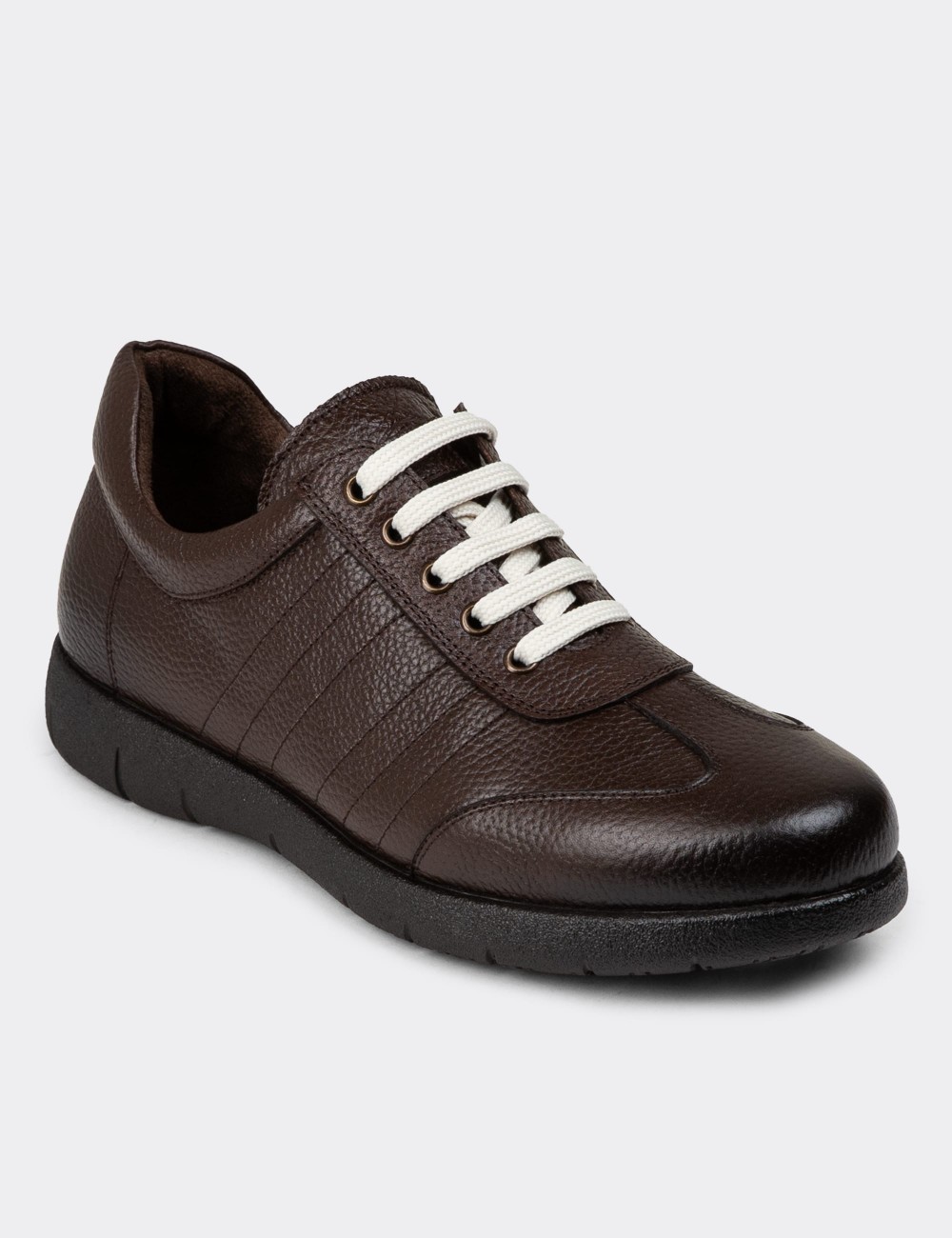 Brown Leather Lace-up Shoes - 01950MKHVC03