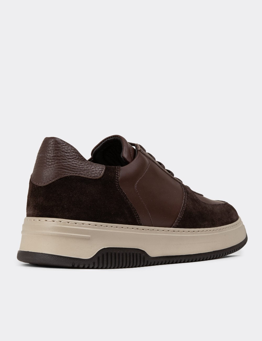 Brown Leather Sneakers - 01965MKHVE01