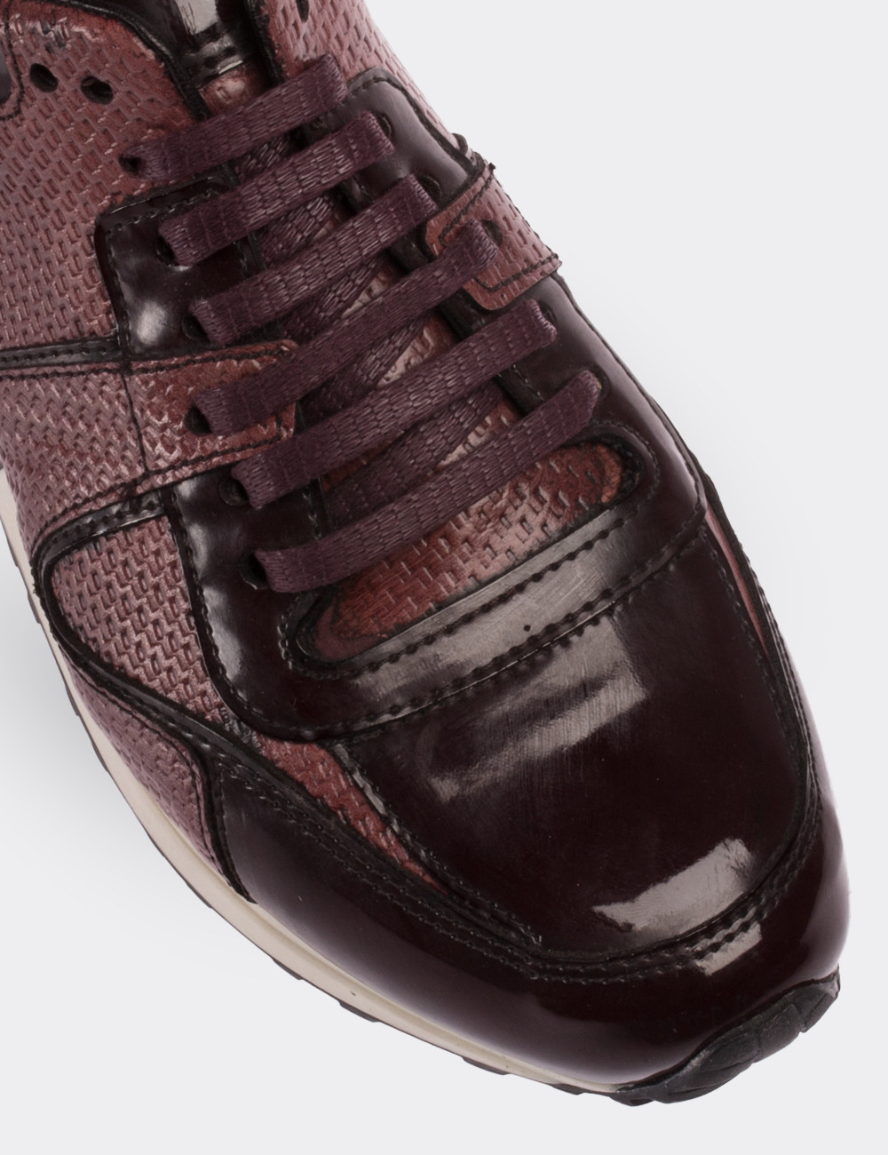 Burgundy Patent Leather Sneakers - 01522ZBRDT01