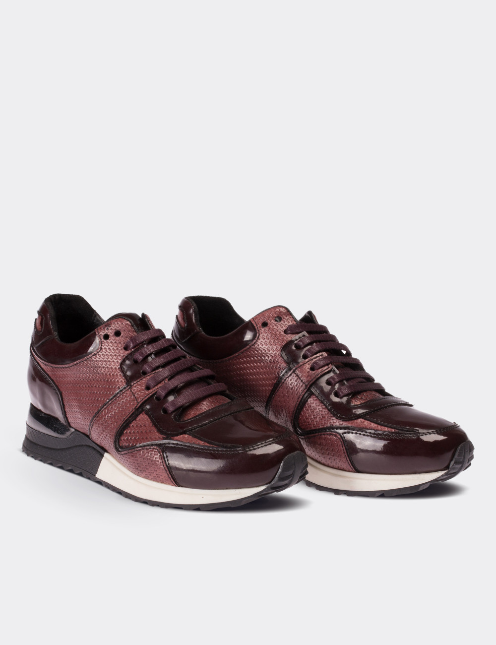 Burgundy Patent Leather Sneakers - 01522ZBRDT01