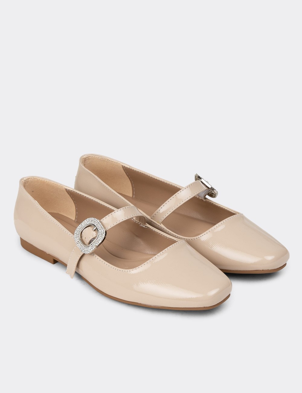 Beige Patent Loafers - K1304ZBEJC01