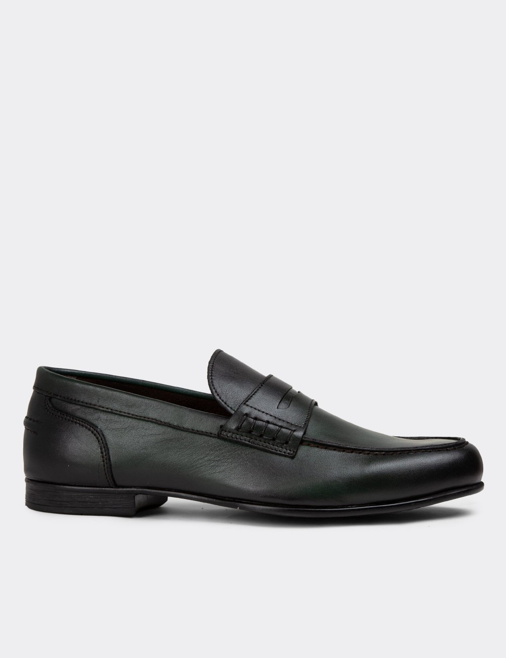 Green Leather Loafers - 01978MYSLC02