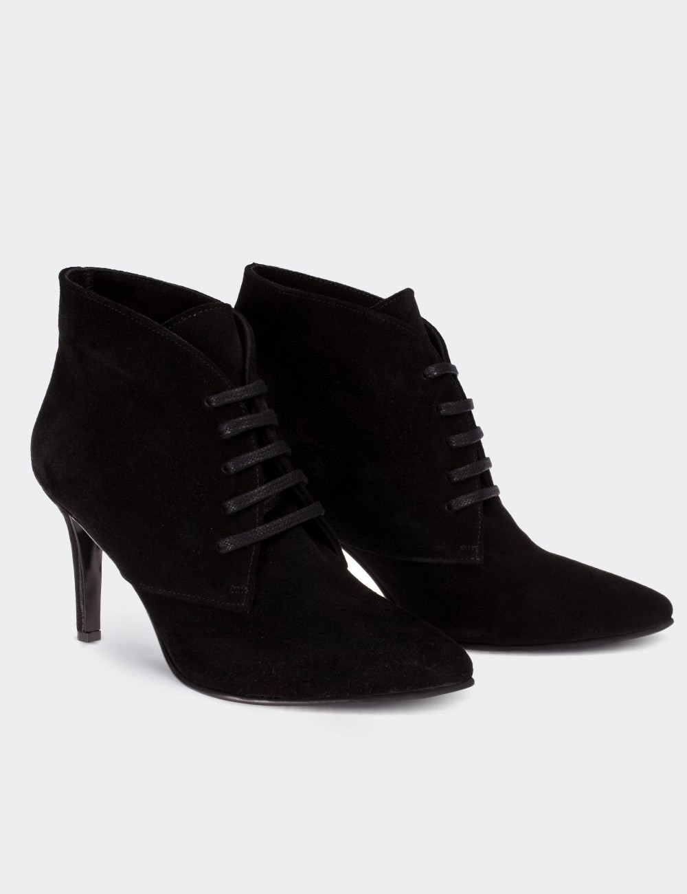 Black Suede Calfskin Boots - 02038ZSYHN01