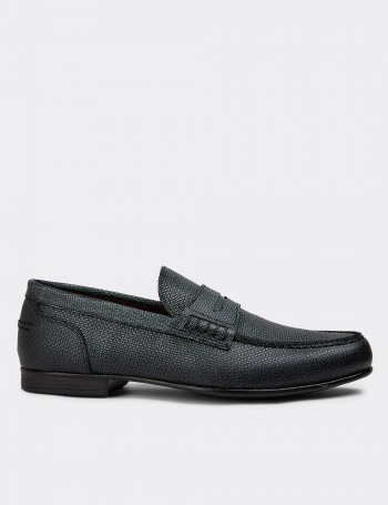 Green Leather Loafers - 01978MYSLC04