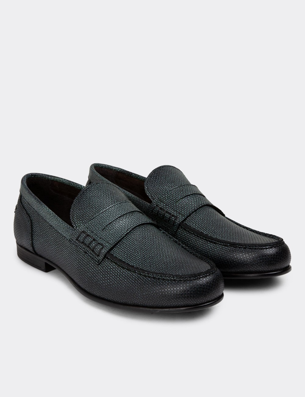 Green Leather Loafers - 01978MYSLC04