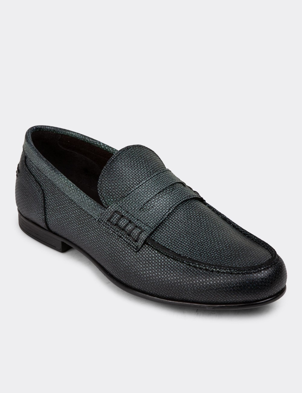 Green Leather Loafers - 01978MYSLC04