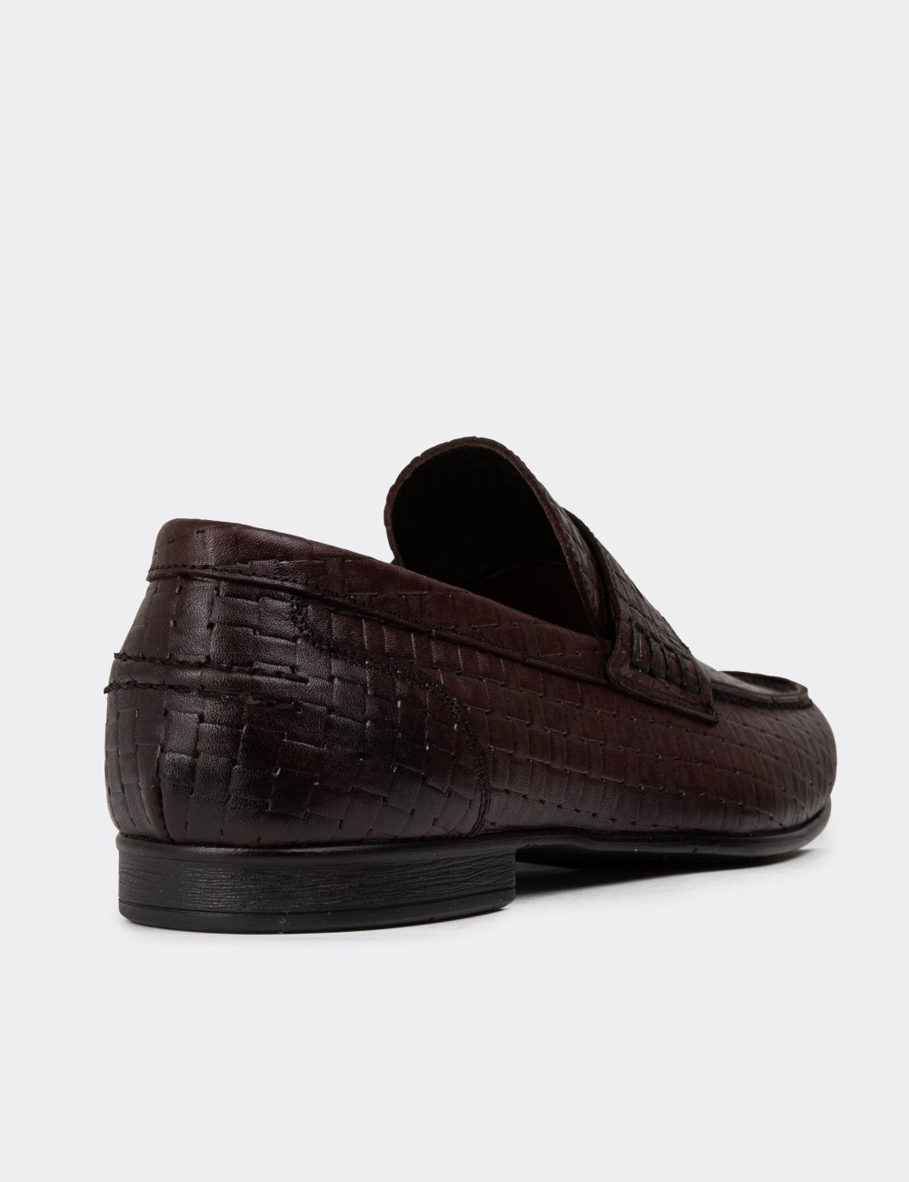 Burgundy Leather Loafers - 01978MBRDC04