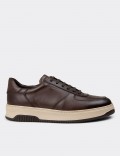 Brown Leather Sneakers