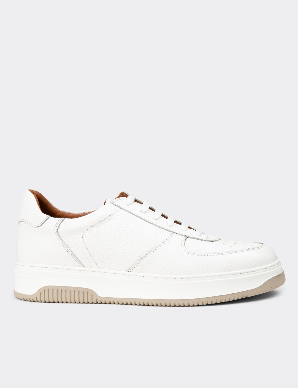 White Leather Sneakers - 01965MBYZE03