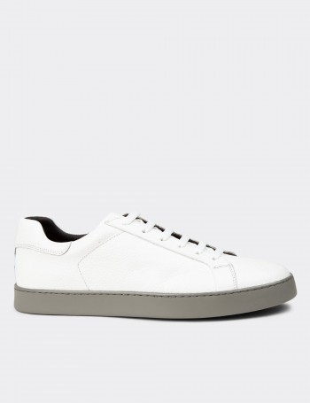 White Leather Sneakers - 01955MBYZC03