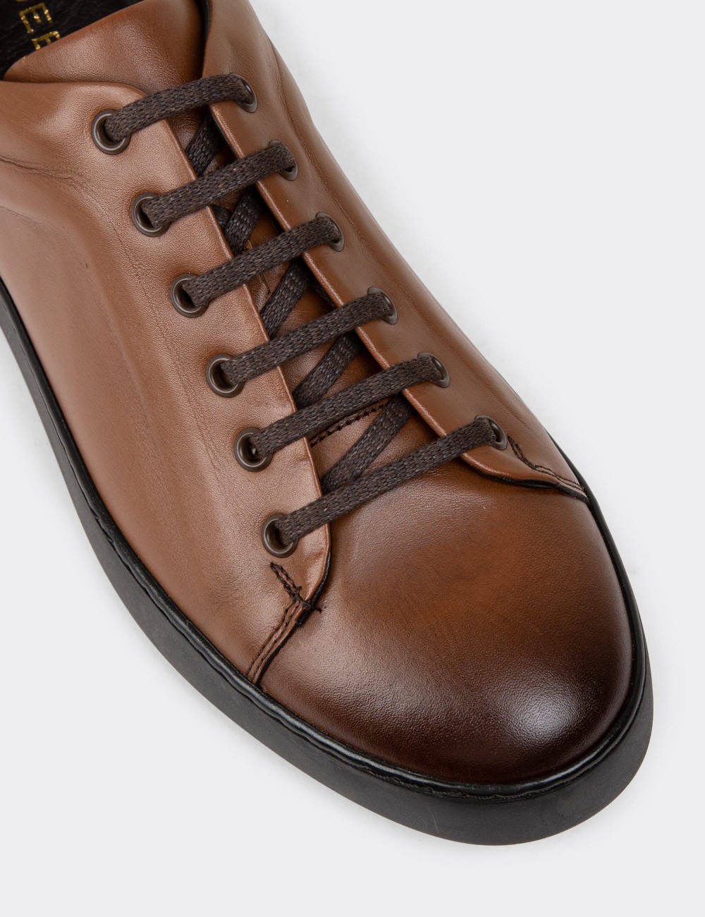 Tan Leather Sneakers - 01956MTBAC01