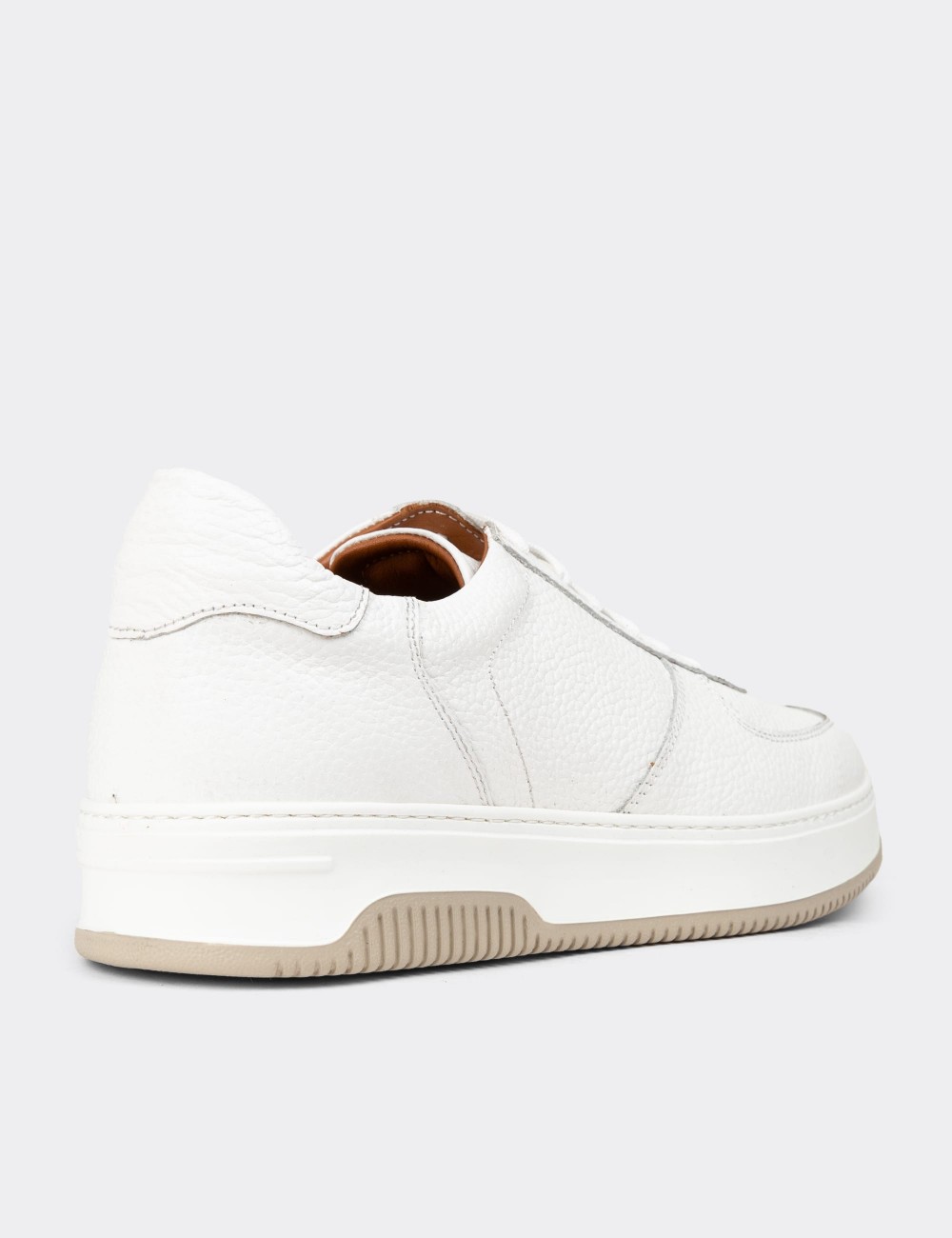 White Leather Sneakers - 01965MBYZE03