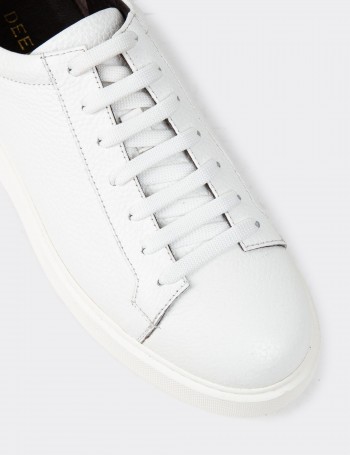 White Leather Sneakers - 01954MBYZE03