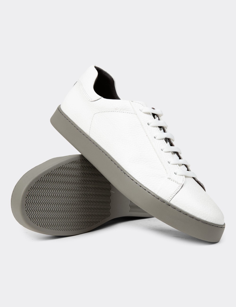 White Leather Sneakers - 01955MBYZC03