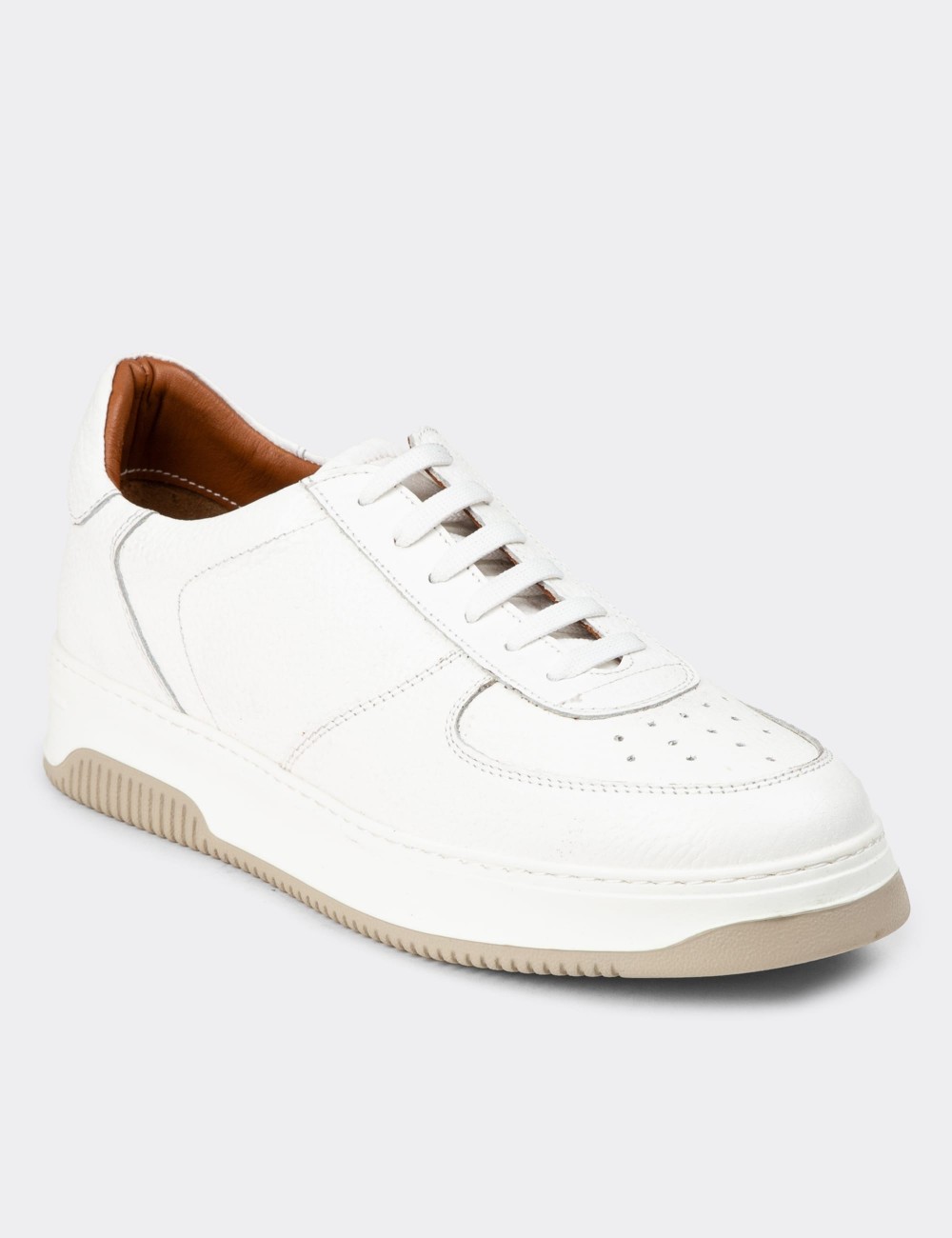 White Leather Sneakers - 01965MBYZE03