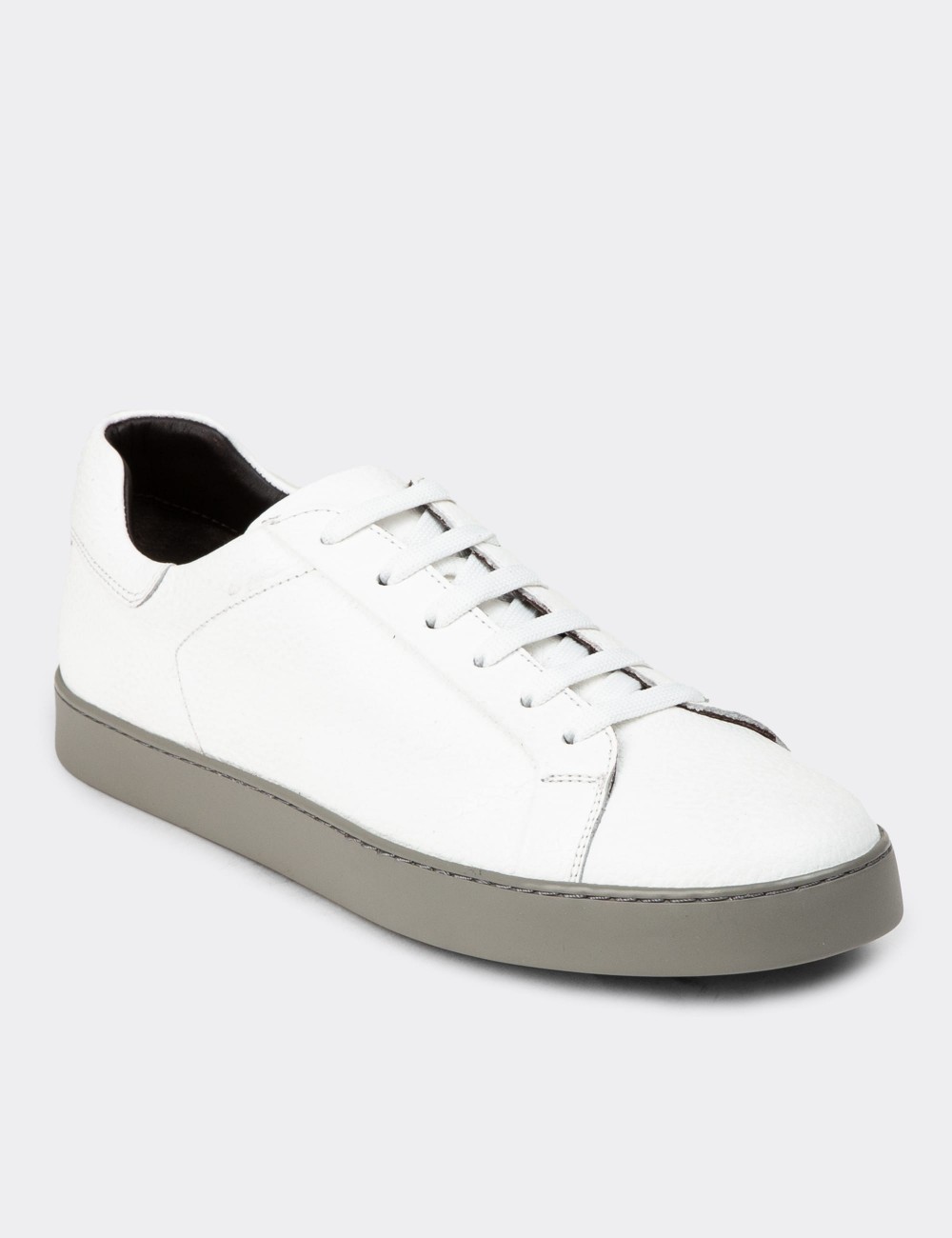 White Leather Sneakers - 01955MBYZC03