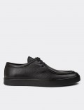 Black Leather Lace-up Shoes