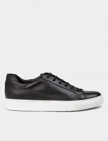 Black Leather Sneakers