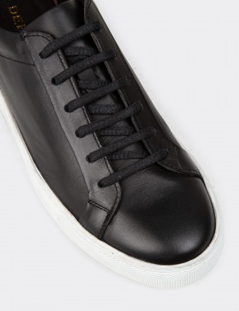 Black Leather Sneakers