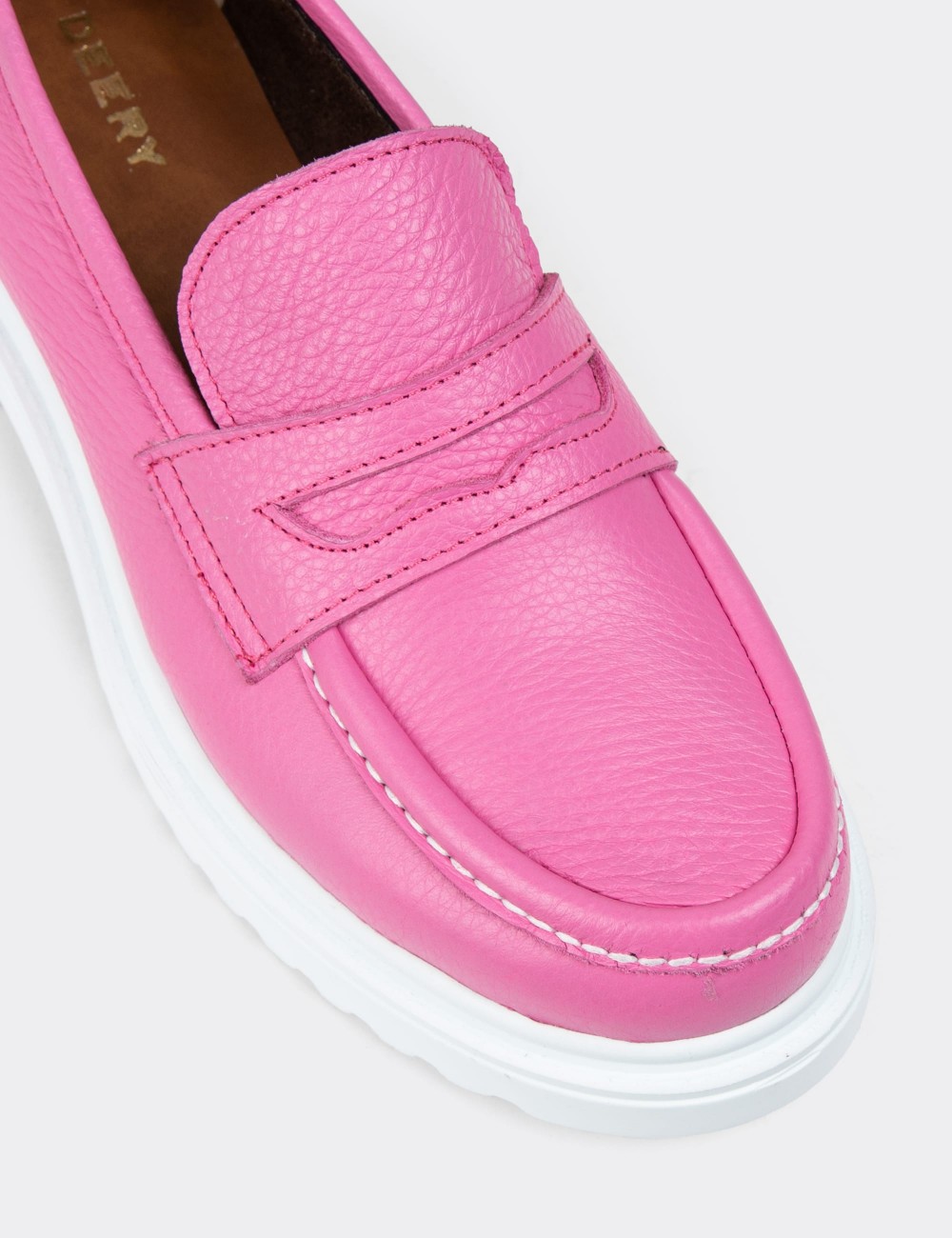 Pink Leather Loafers - 01903ZPMBP01