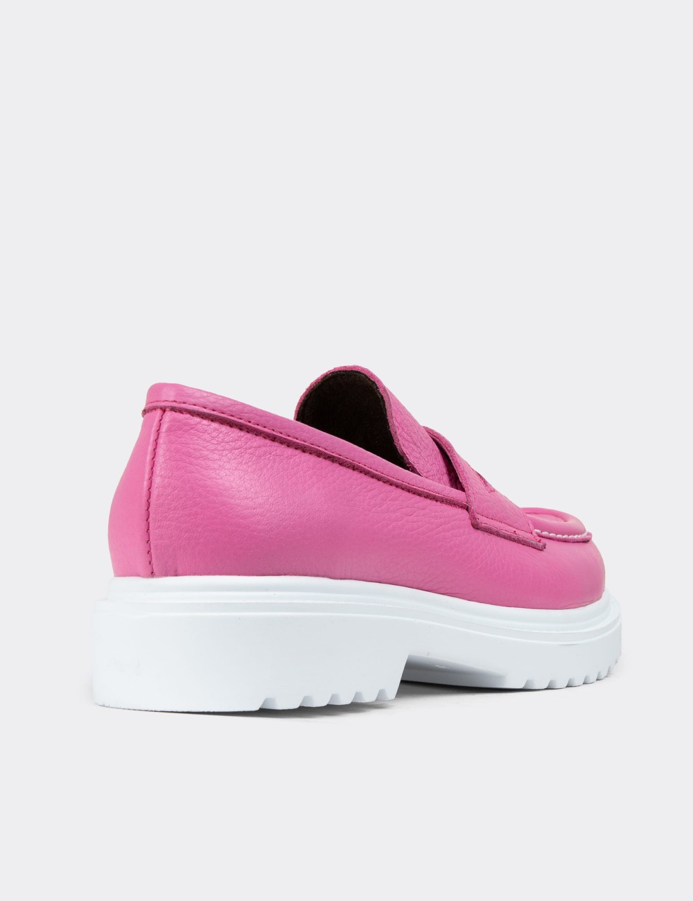 Pink Leather Loafers - 01903ZPMBP01