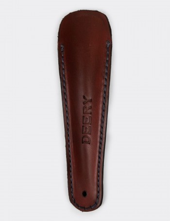 Burgundy Leather Shoehorn with Stainless Steel - 22222MBRDJ02