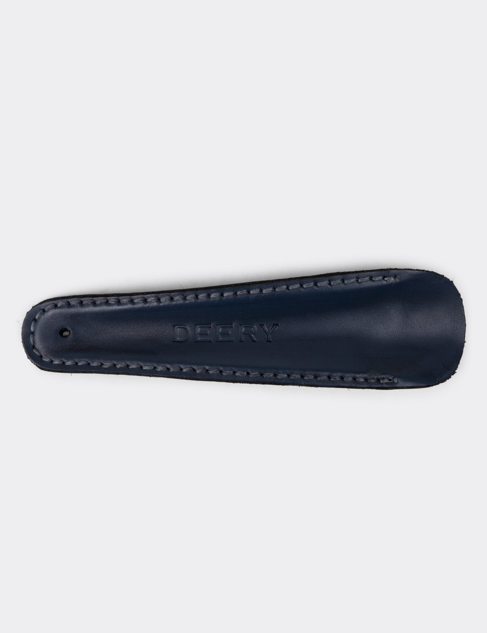 Navy Leather Shoehorn with Stainless Steel - 22222MLCVJ02