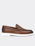 Men's Tan Leather Loafers