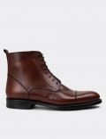 Men's Copper Leather Cap-Toe Boots