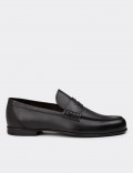 Men's Black Leather Moccasins