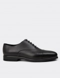 Men's Black Leather Dress Shoes