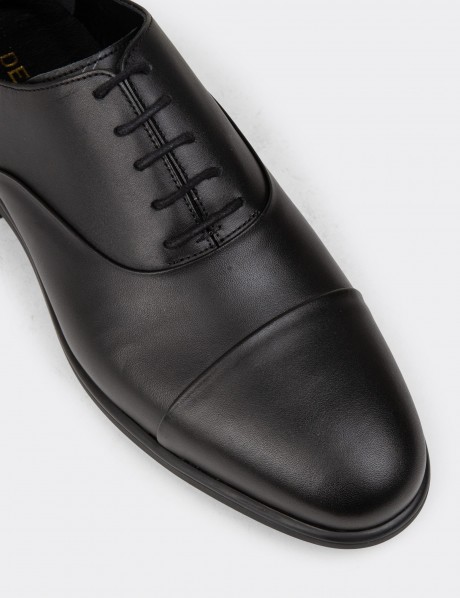 Men's Black Leather Dress Shoes
