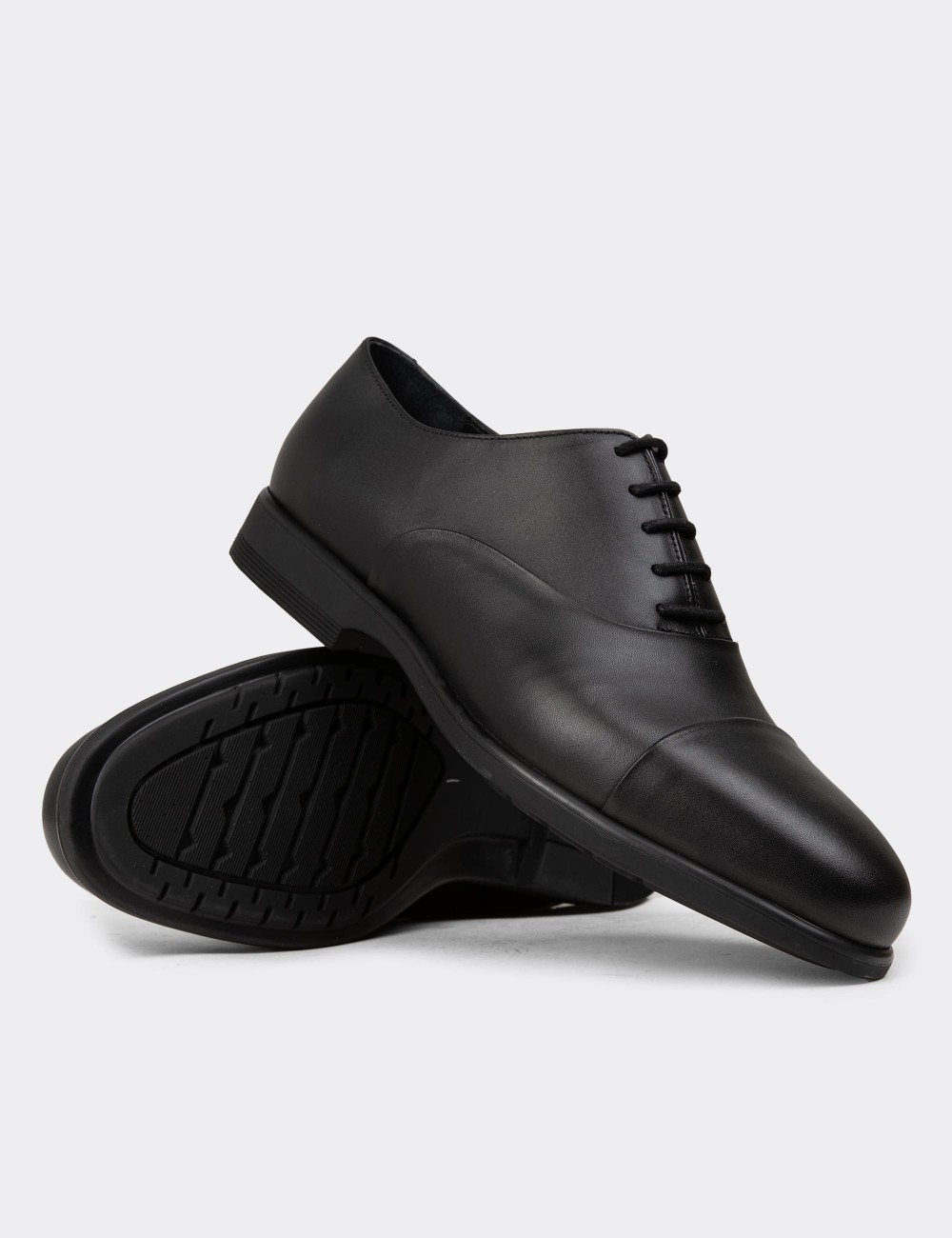 Men's Black Leather Dress Shoes - 01026MSYHC11