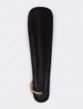 Anthracite Leather Shoehorn with Stainless Steel