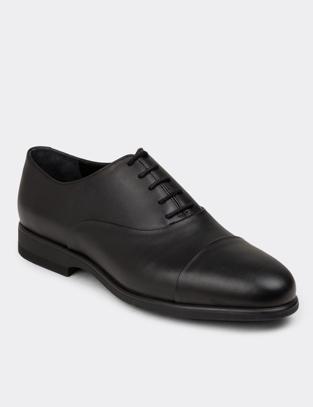 Men's Black Leather Dress Shoes - 01026MSYHC11