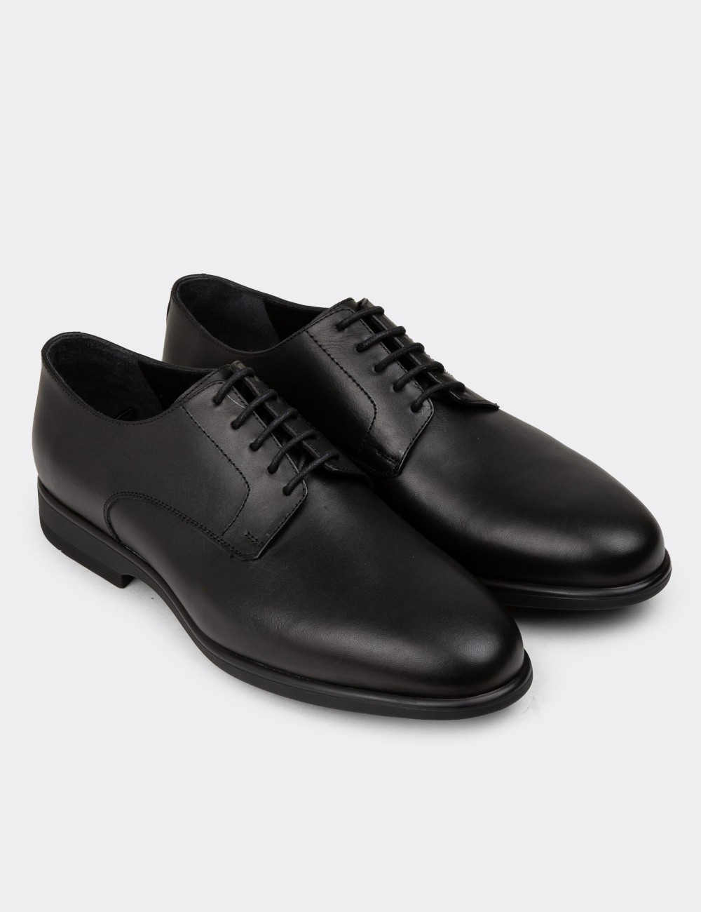 Men's Black Leather Dress Shoes - 01854MSYHC01