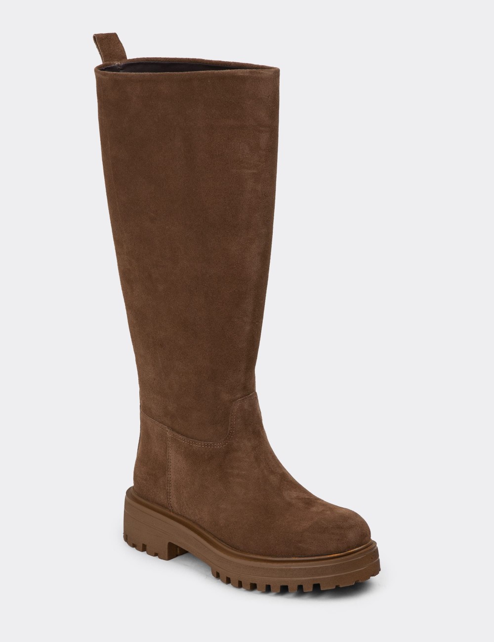 Women's Sandstone Suede Leather Boots - E1071ZVZNE02