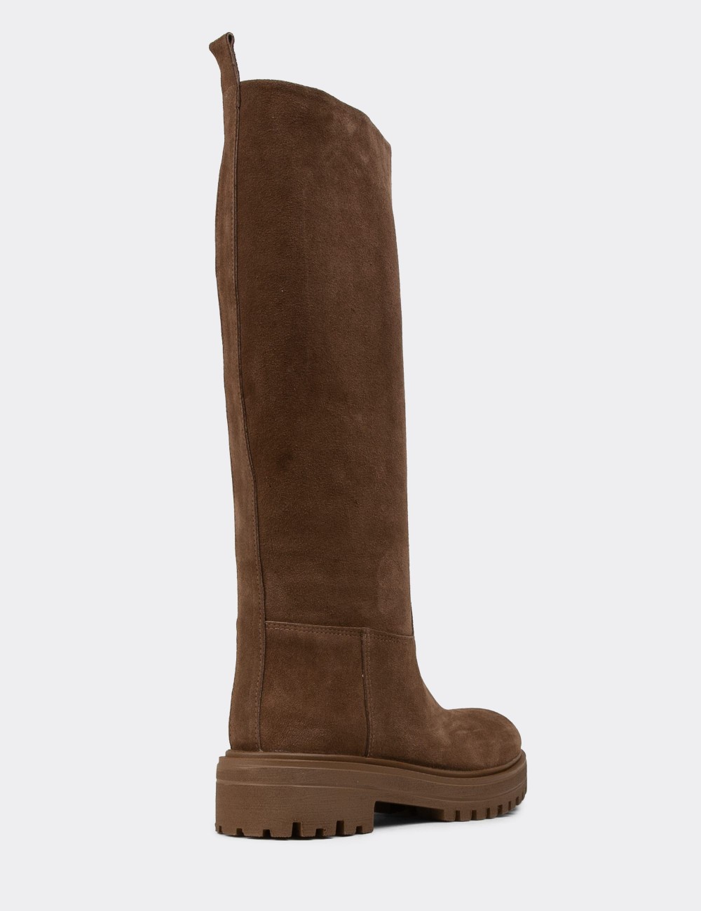 Women's Sandstone Suede Leather Boots - E1071ZVZNE02