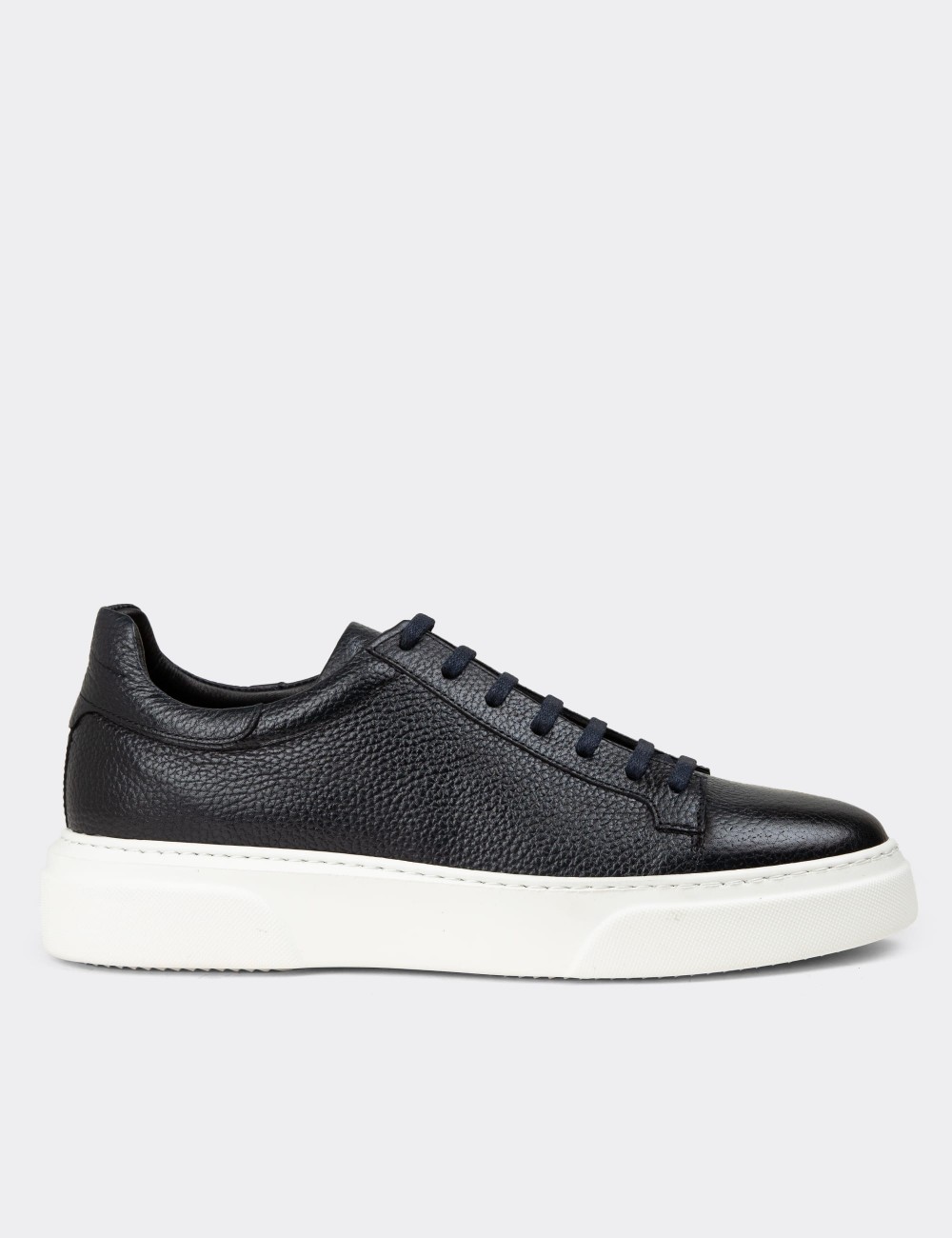 Men's Navy Leather Sneakers - M2501MLCVP02