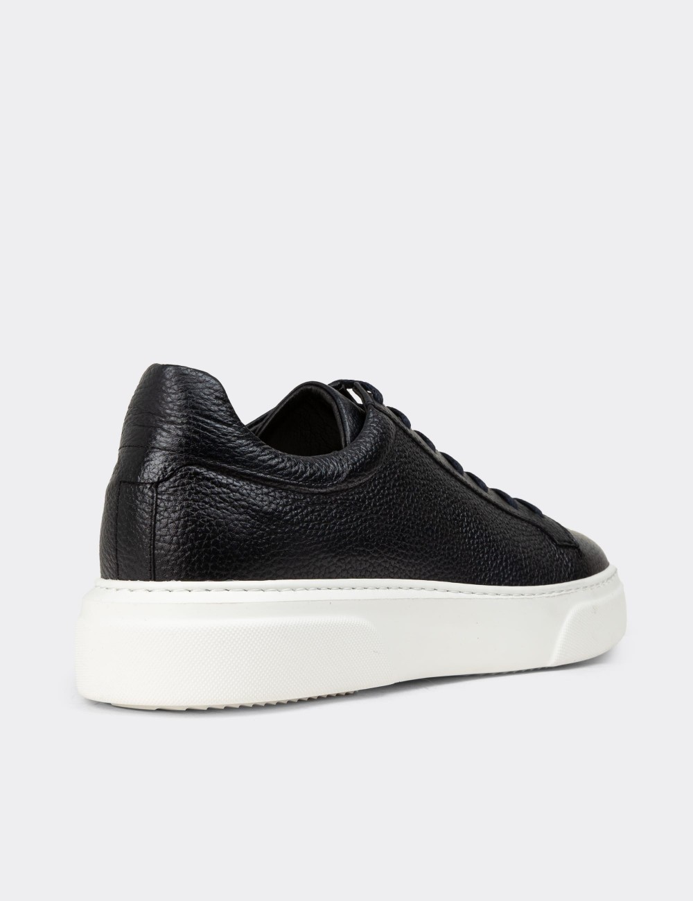 Men's Navy Leather Sneakers - M2501MLCVP02