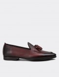 Men's Burgundy Leather Loafers