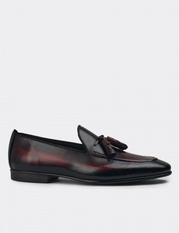 Men's Burgundy Leather Loafers