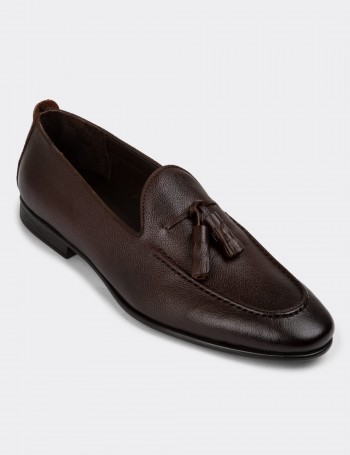 Men's Brown Leather Loafers