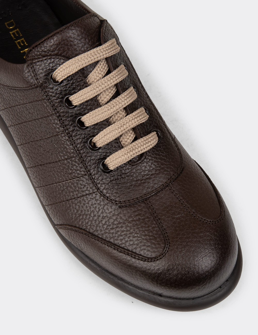 Men's Brown Leather Lace-up Shoes - 01826MKHVC34