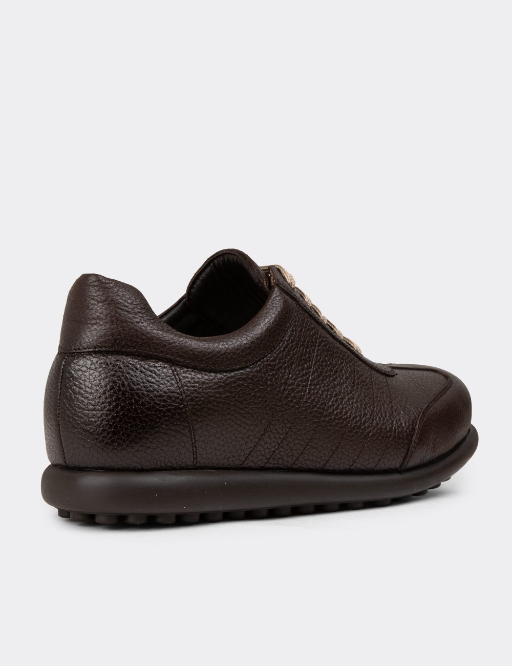 Men's Brown Leather Lace-up Shoes - 01826MKHVC34